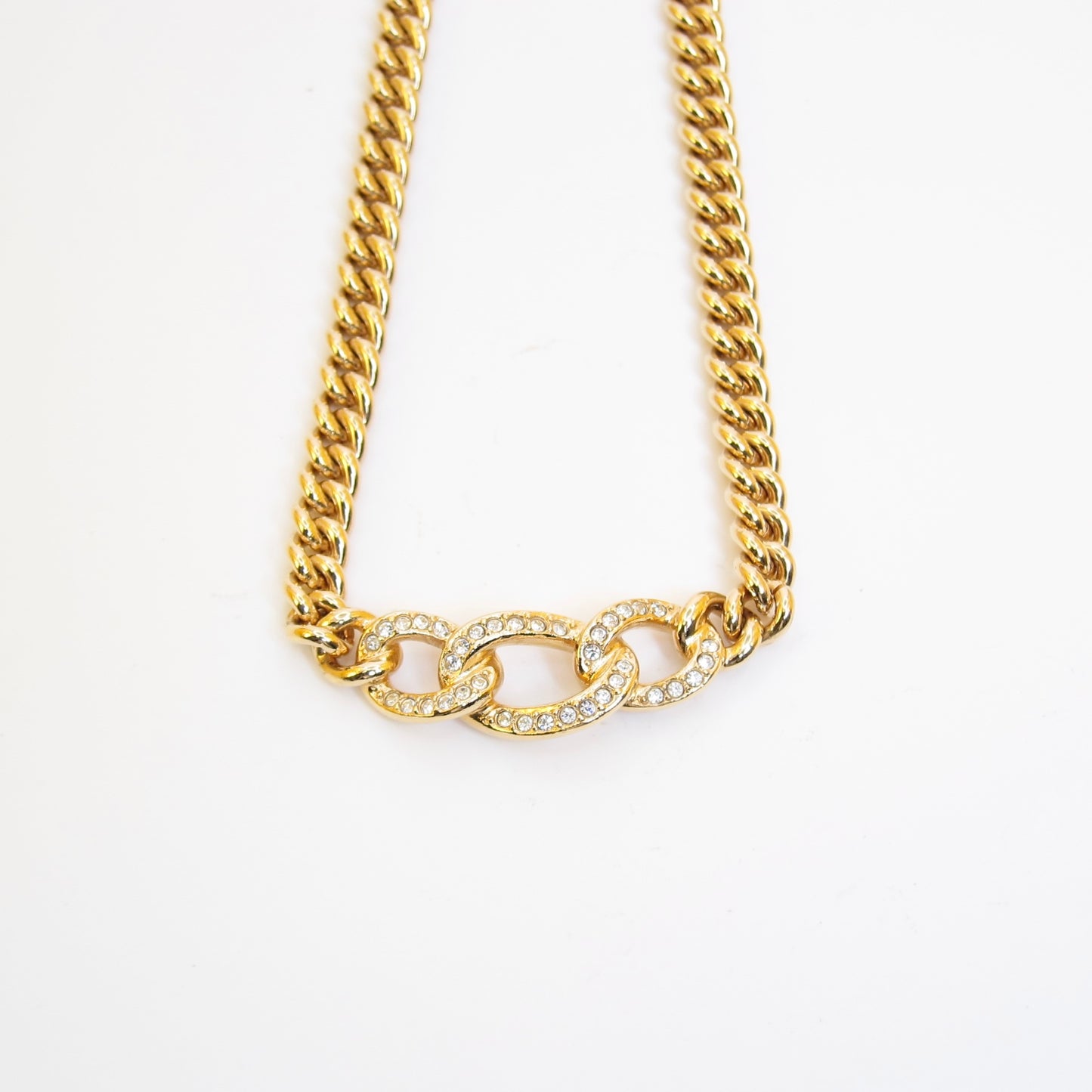 Christian Dior 復古鑲鑽金色項鍊