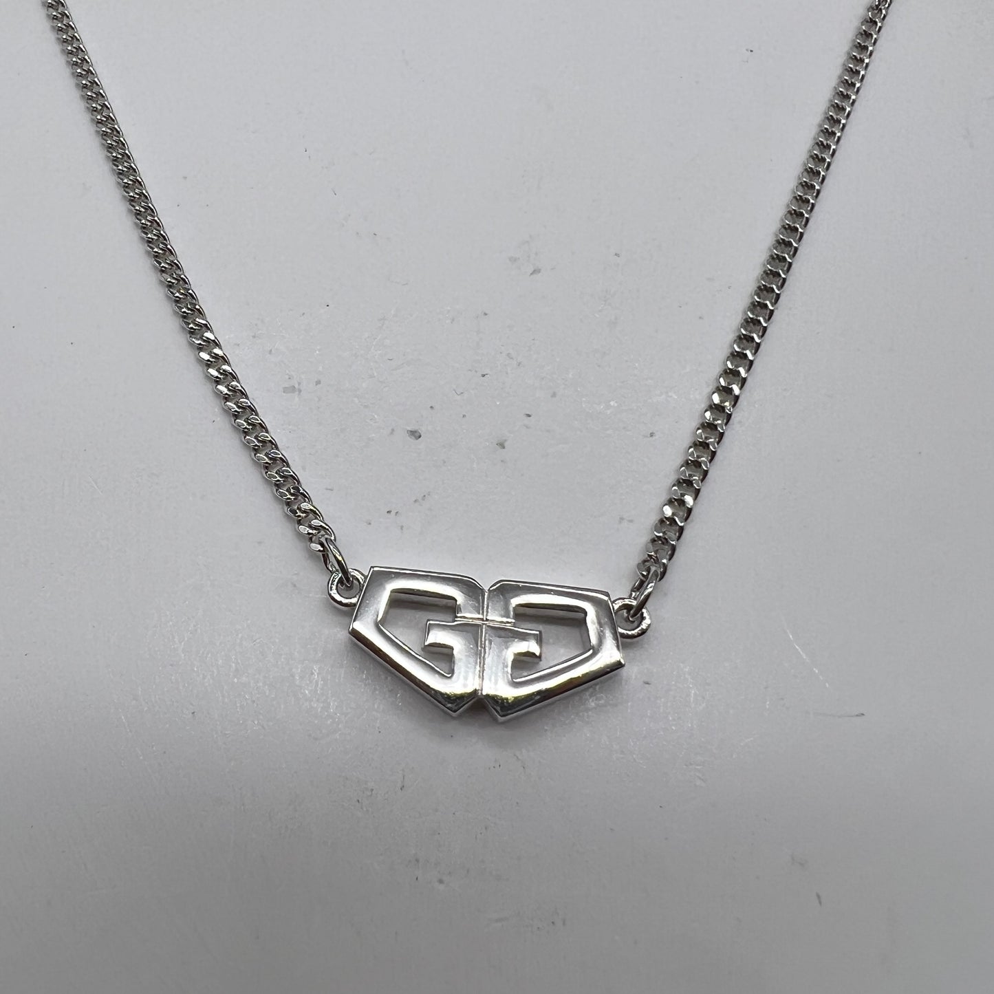 Givenchy Vintage Double G Silver Color Necklace