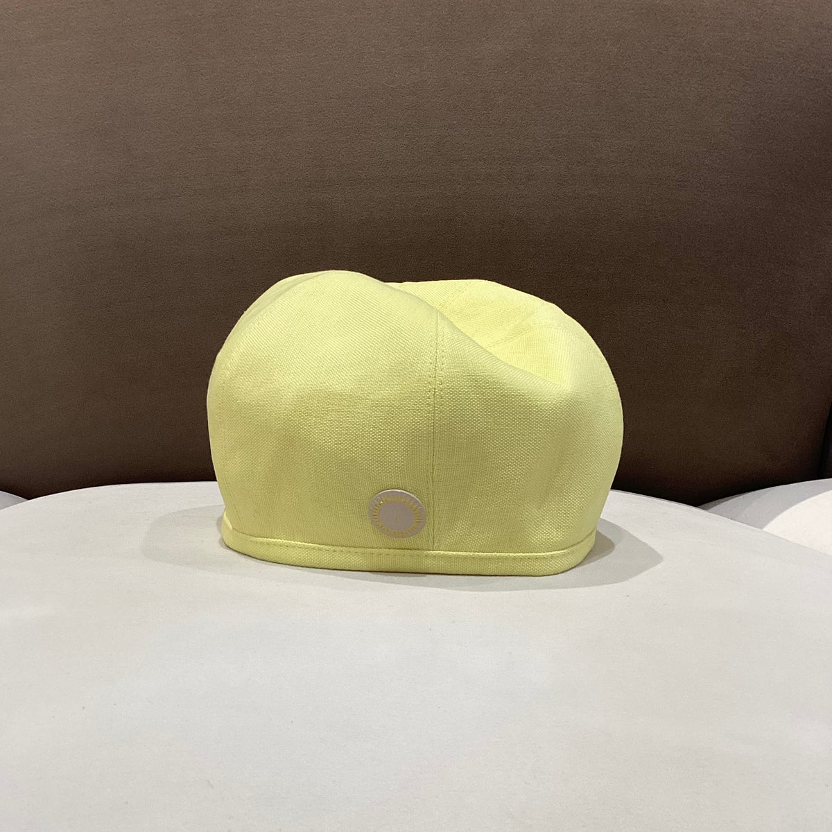 Hermes Vintage Beret Cotton Yellow Hat