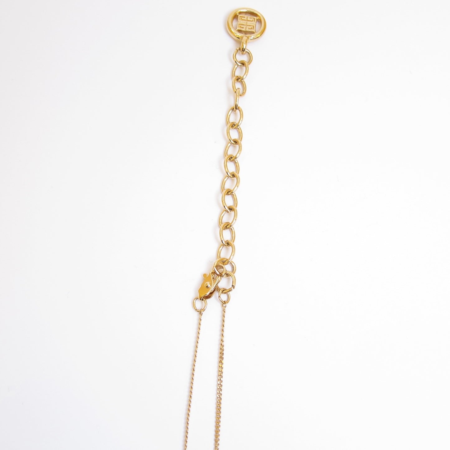 Givenchy Vintage 4G Logo and Rhinestone Golden Necklace