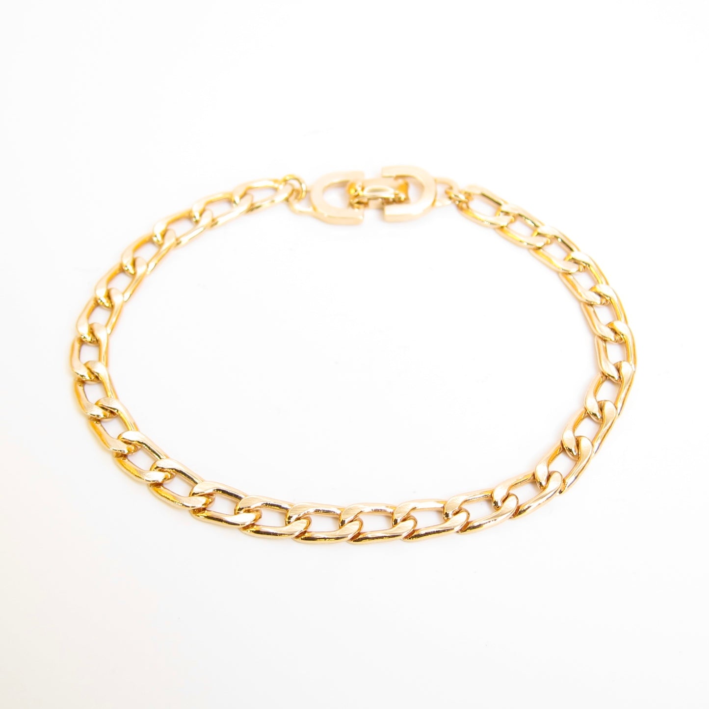 Christian Dior Vintage Stylish Golden Chain Bracelet
