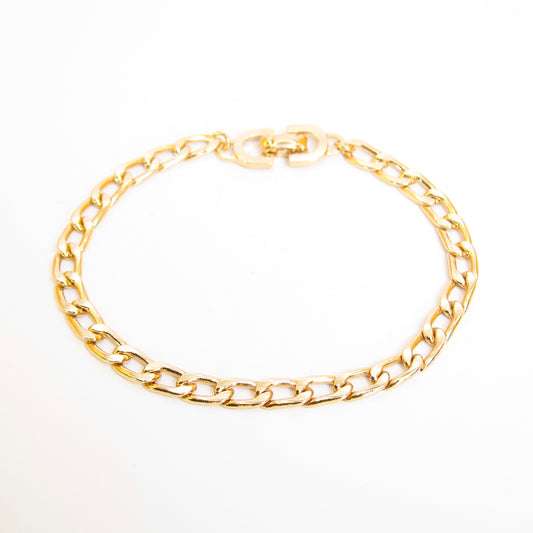 Christian Dior Vintage Stylish Golden Chain Bracelet