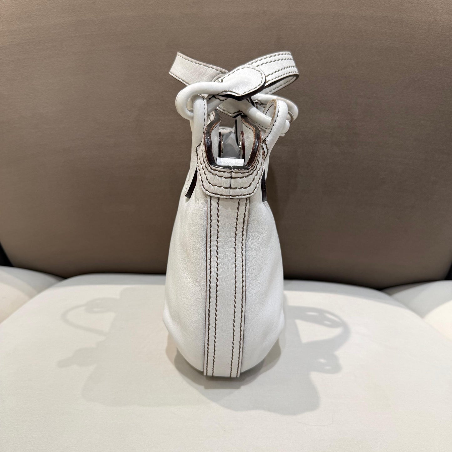 Loewe Vintage Fiesta White Leather 2-Way Handbag