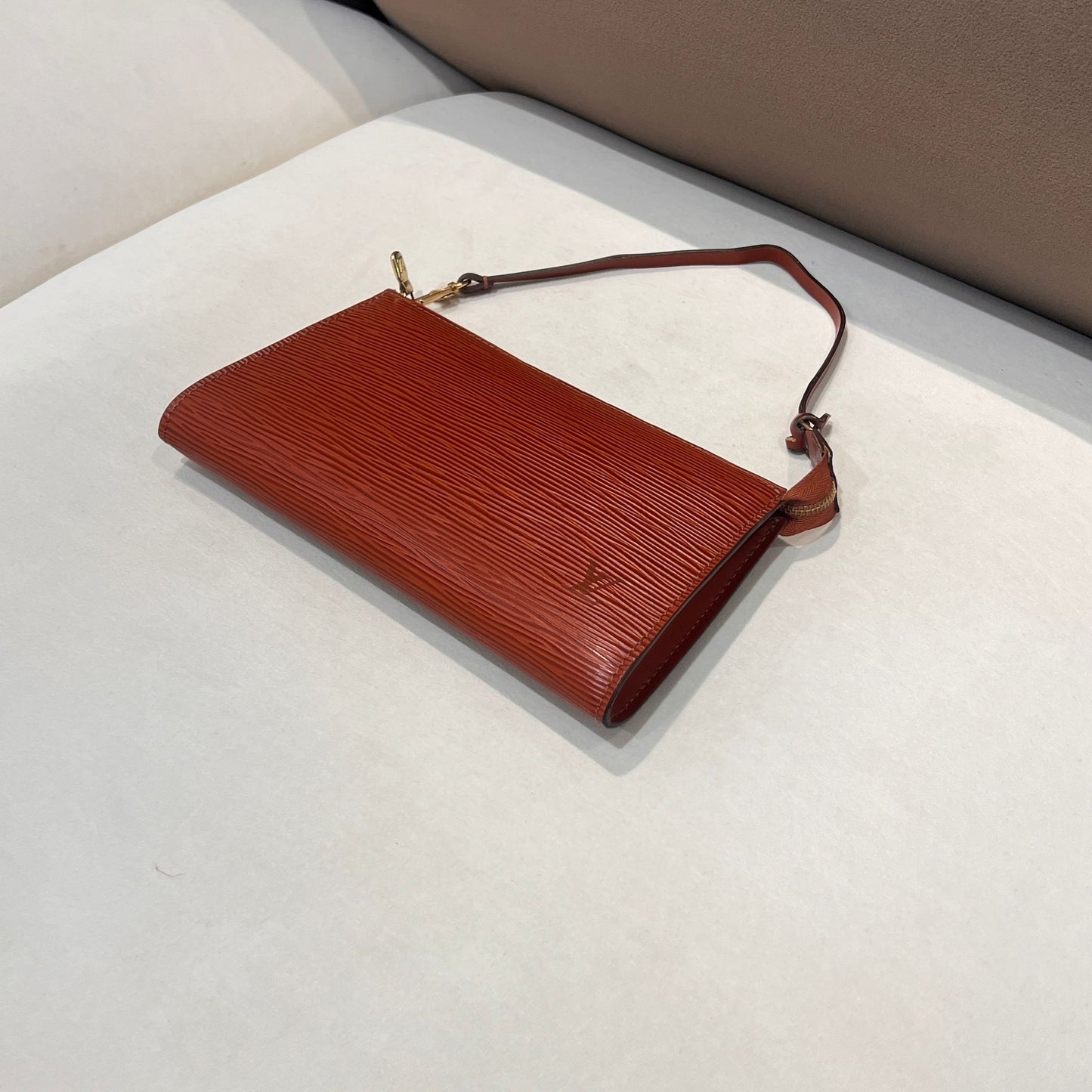 Louis Vuitton Vintage Epi Leather Cognac Slim Pochette Shoulder Bag