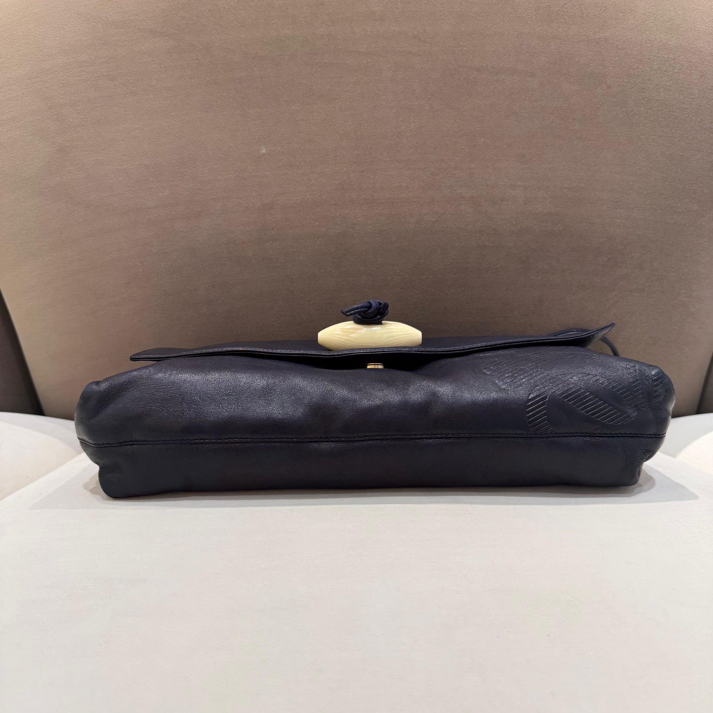 Loewe Vintage Anagram Nappa Leather Navy Shoulder Bag