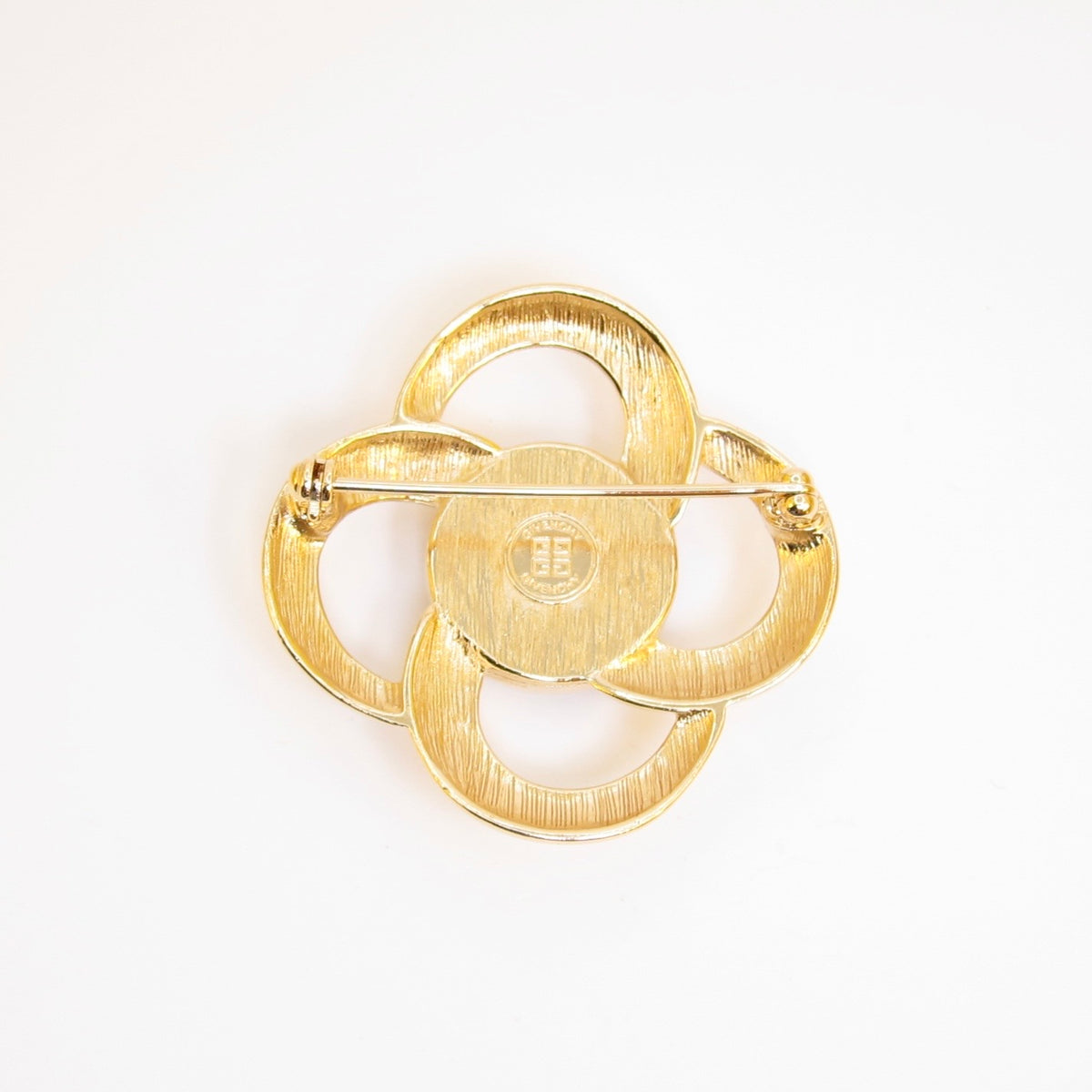 Givenchy Vintage Flower Motif with Pearl Golden Brooch
