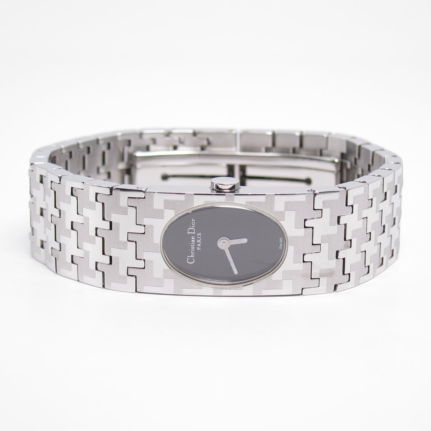 Christian Dior Vintage Miss Dior Black Face Silver Watch