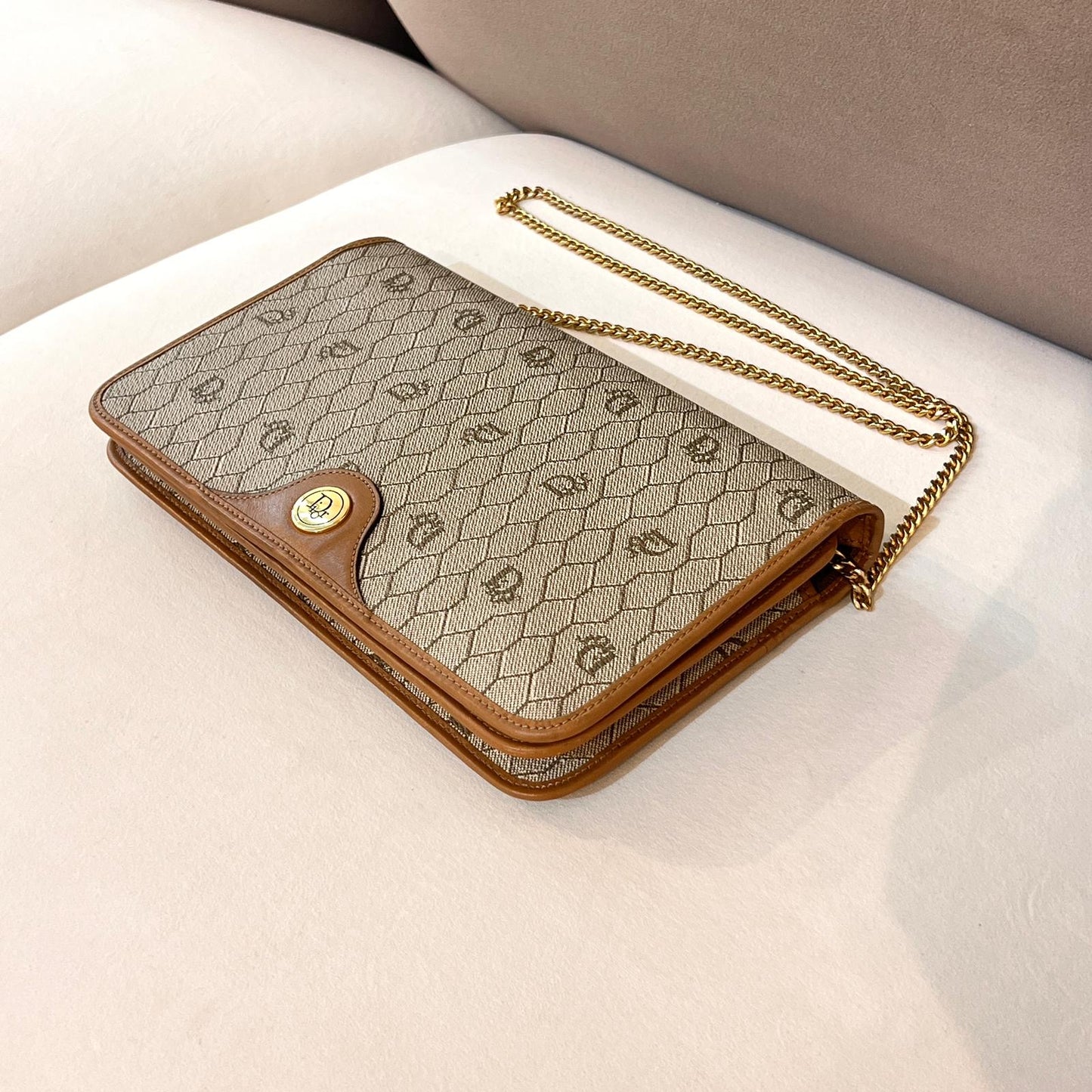 Christian Dior Vintage Honeycomb Chain Shoulder Bag