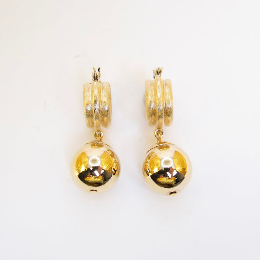 Givenchy Vintage Ball Drop Golden Clip-on Earrings
