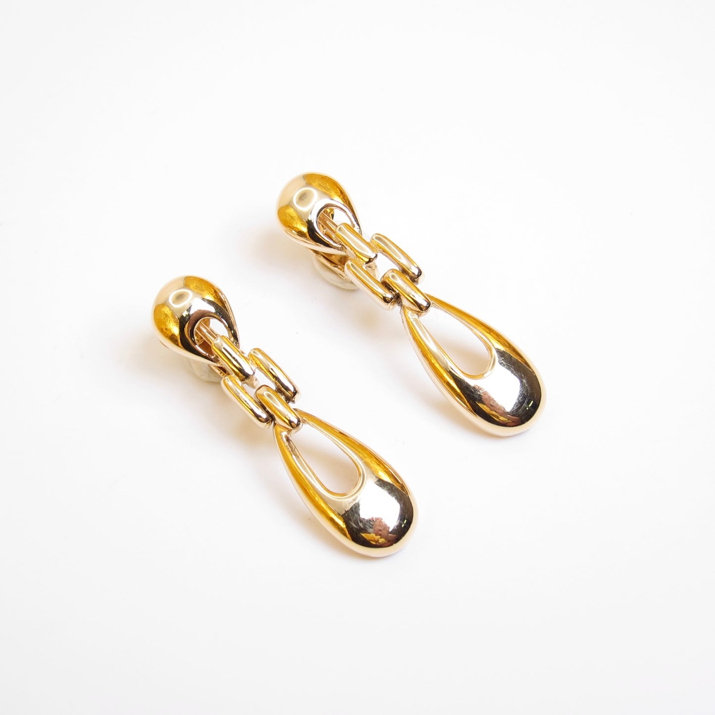 Givenchy Vintage Teardrop Dangle Golden Clip-on Earrings