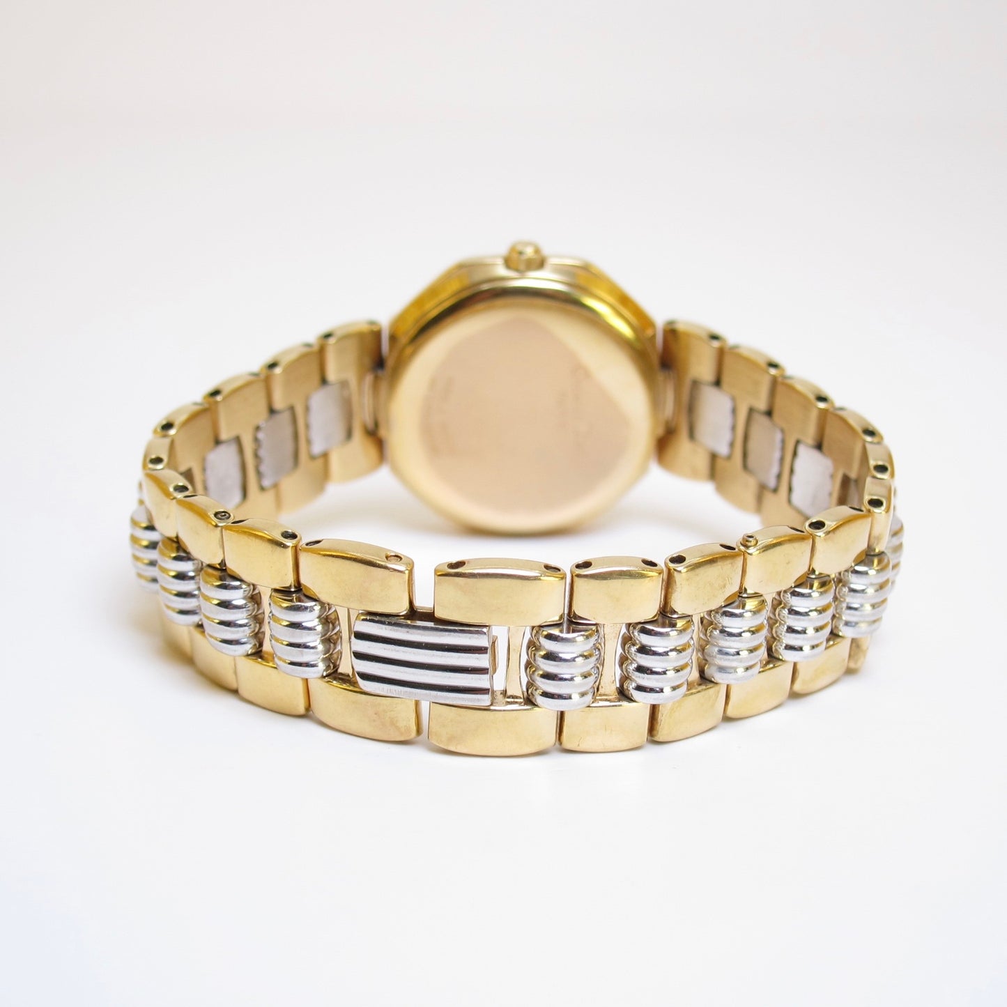Christian Dior Vintage Octagon White Face with Date Two Tone Watch