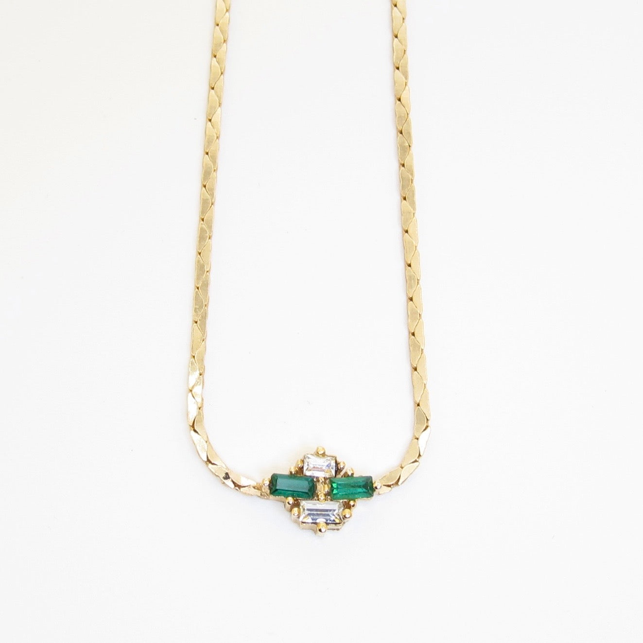 Christian Dior Vintage Green Crystal Necklace