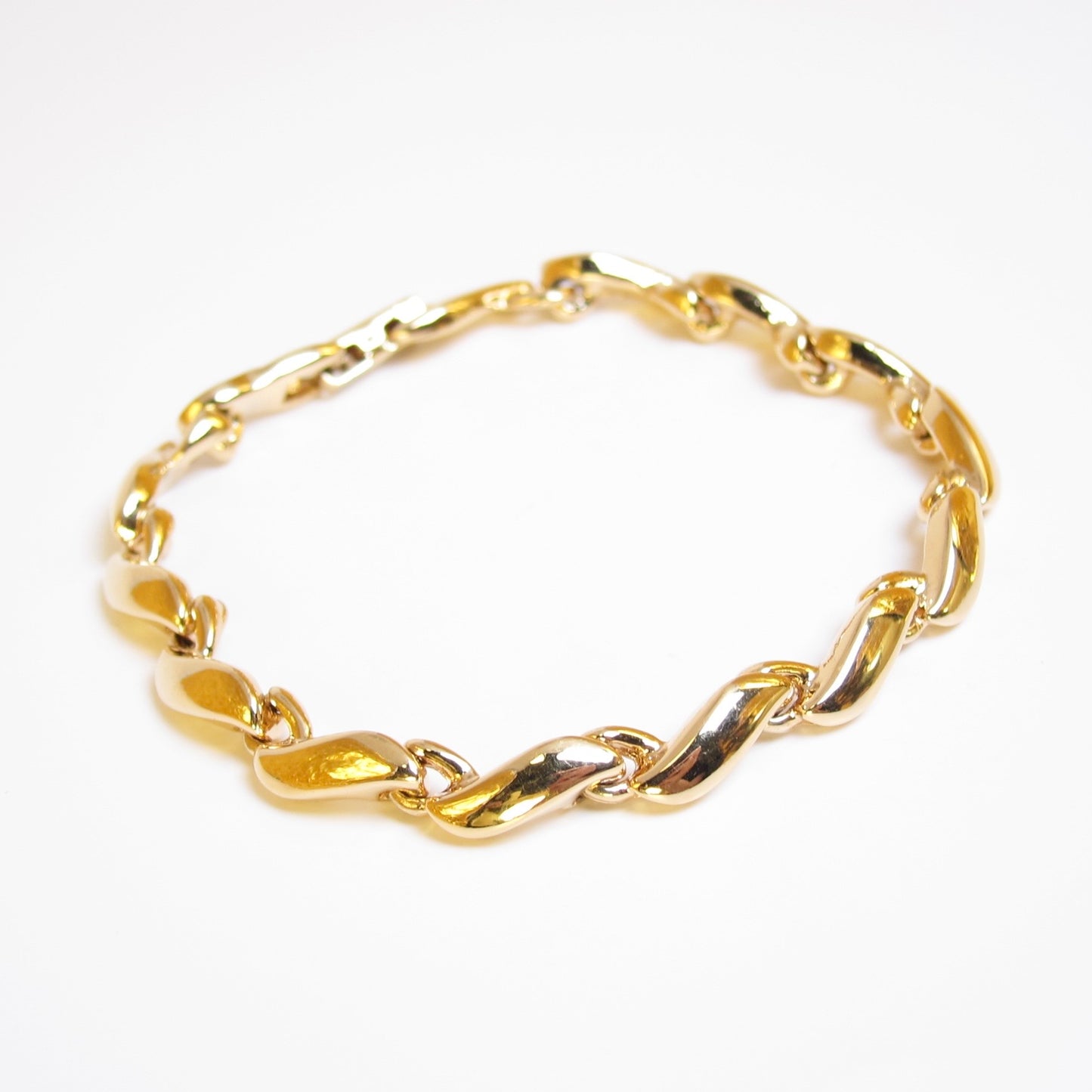 Nina Ricci Vintage Sculptural Wave Golden Bracelet