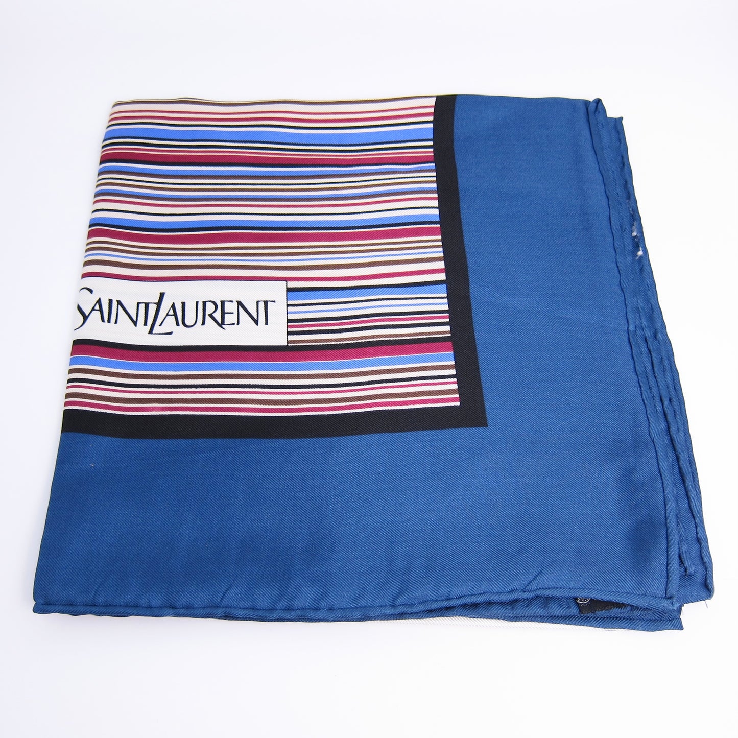 Yves Saint Laurent Vintage Multi Color Striped Silk Scarf