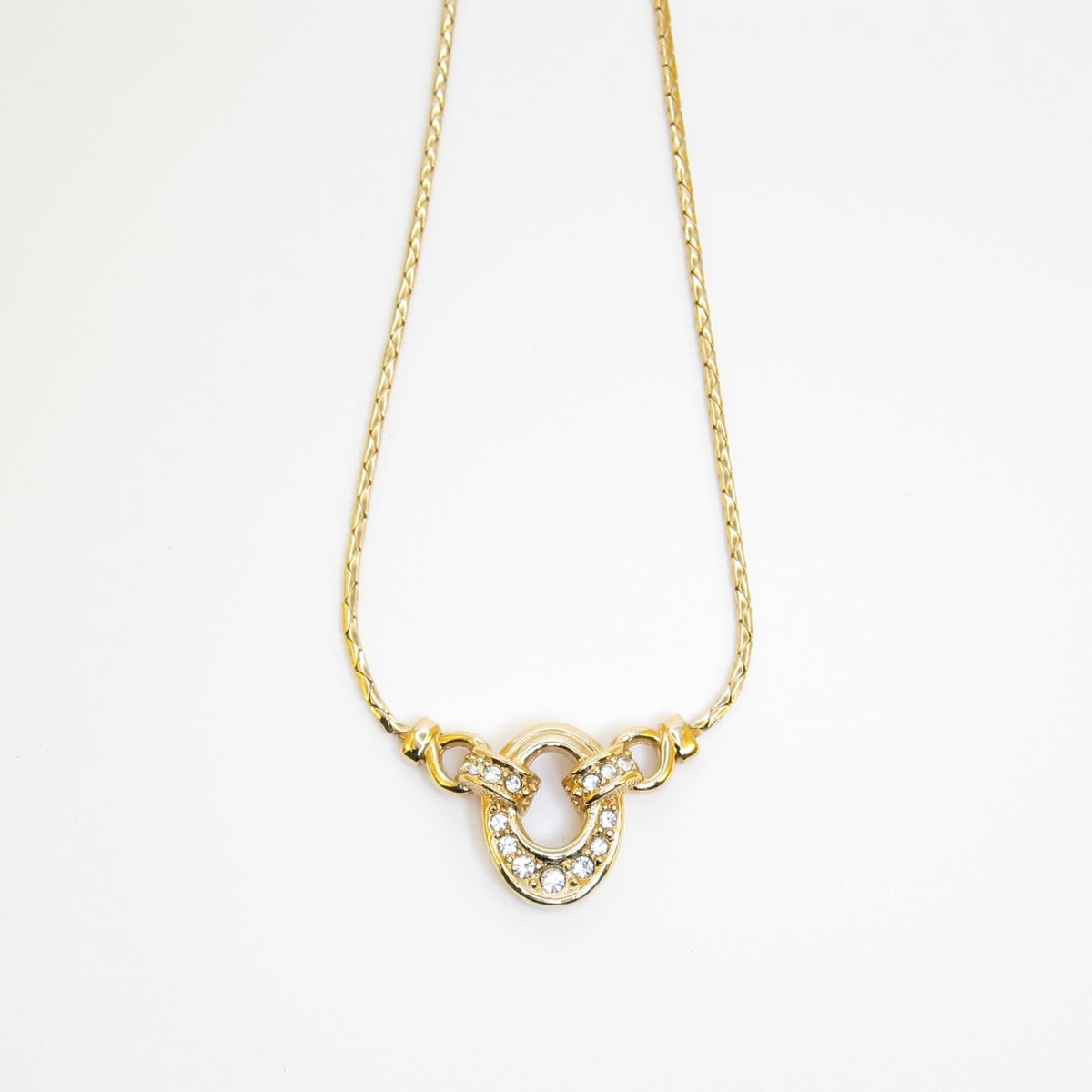 Christian Dior 中古閃石弧形金色頸鏈，42 厘米