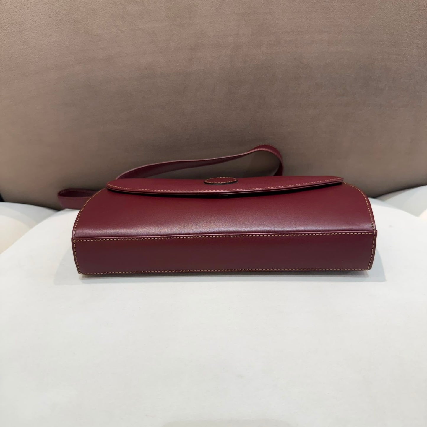 Cartier Vintage Must de Cartier Bordeaux Leather Shoulder Bag