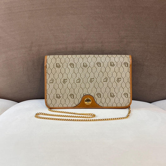 Christian Dior Vintage Honeycomb Chain Shoulder Bag