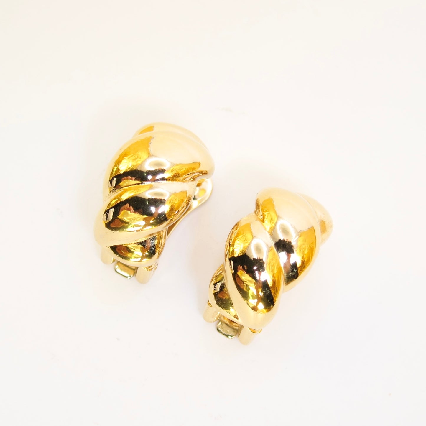 Christian Dior Vintage Stylish Golden Clip-on Earrings