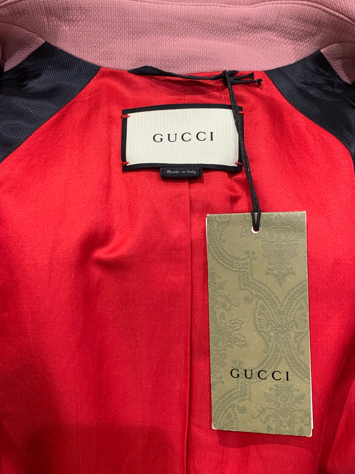 Gucci Dusty Pink Cropped Jacket With Pearl Gg Buttons