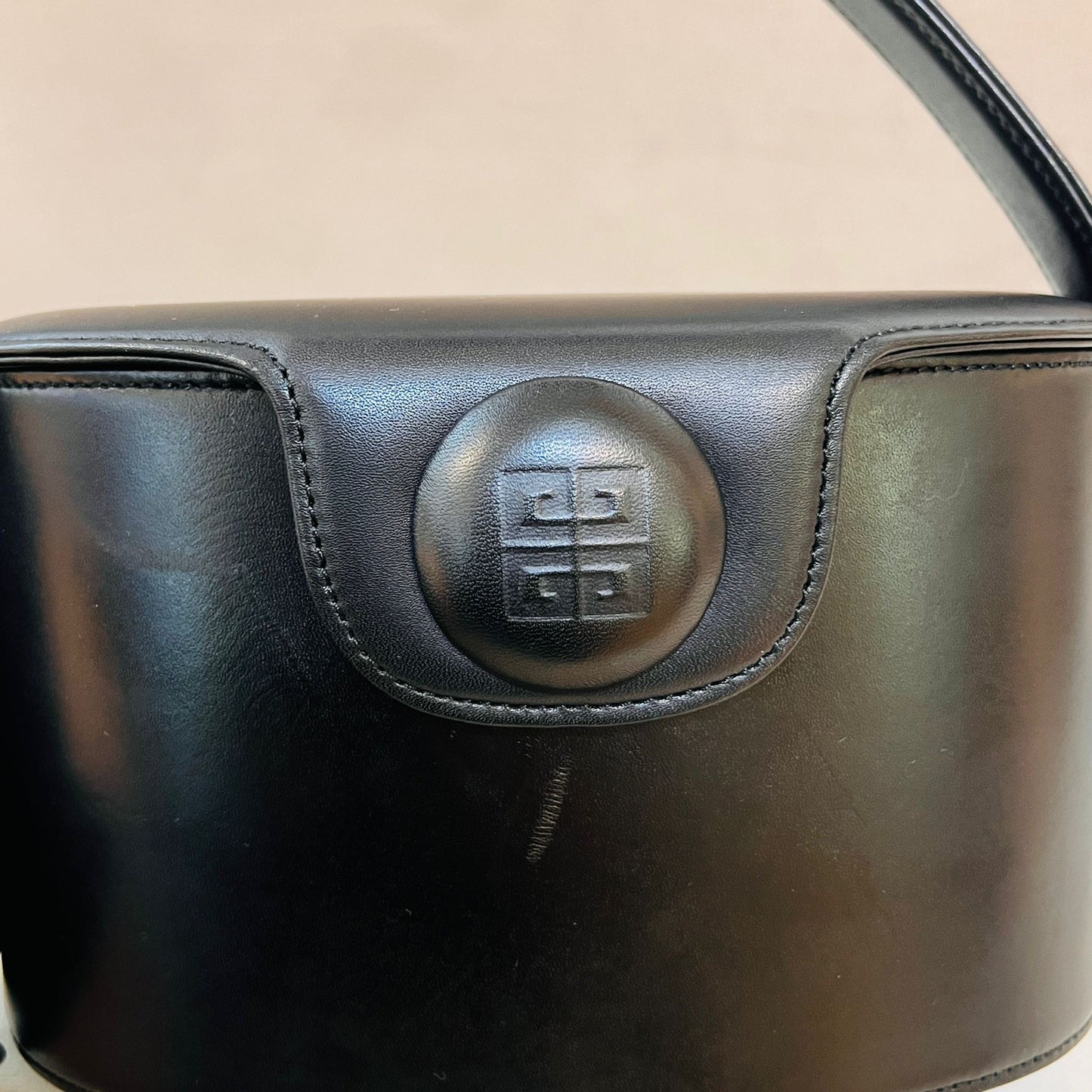 Givenchy Vintage Vanity Box Black Leather Handbag