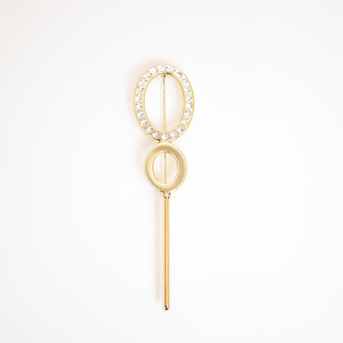 Christian Dior Vintage Double O with Rhinestone Golden Brooch