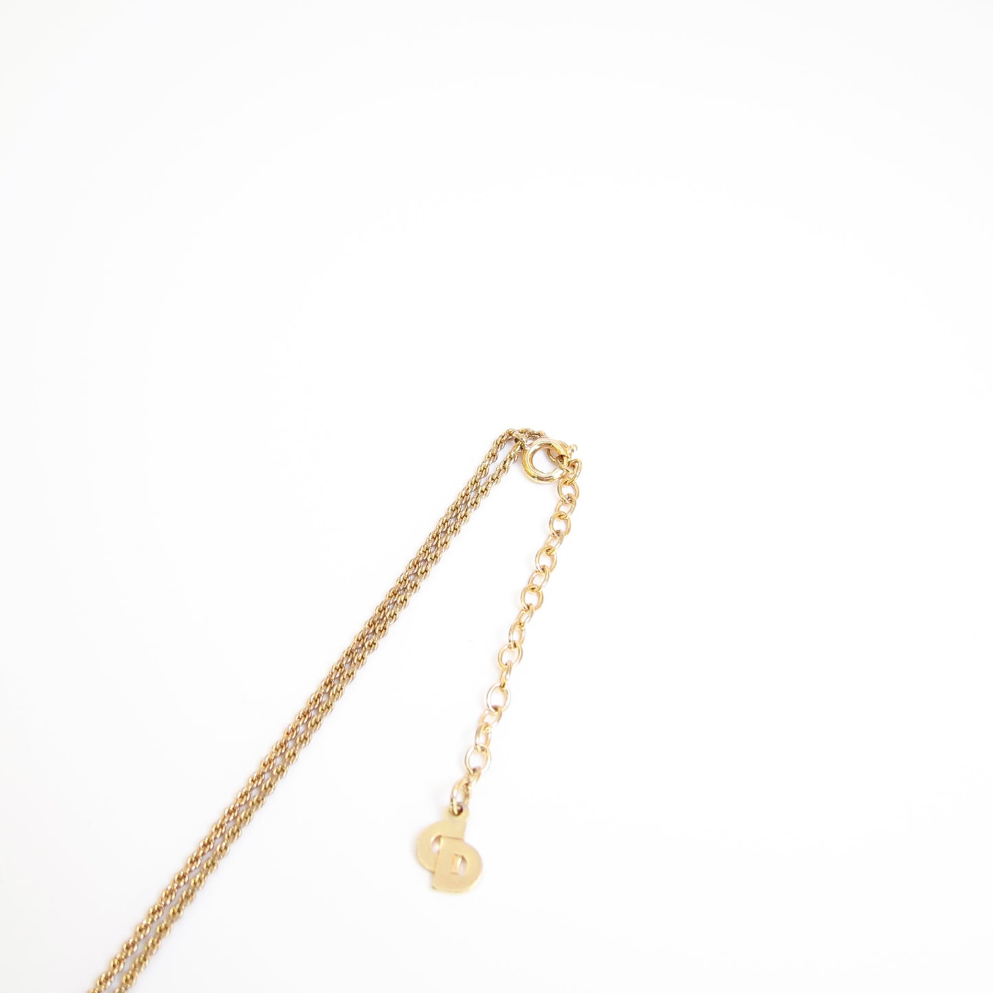 Christian Dior Vintage Dior Logo on Rhombus Silver and Golden Necklace