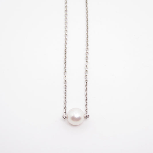 Mikimoto Vintage Akoya Pearl Silver Necklace
