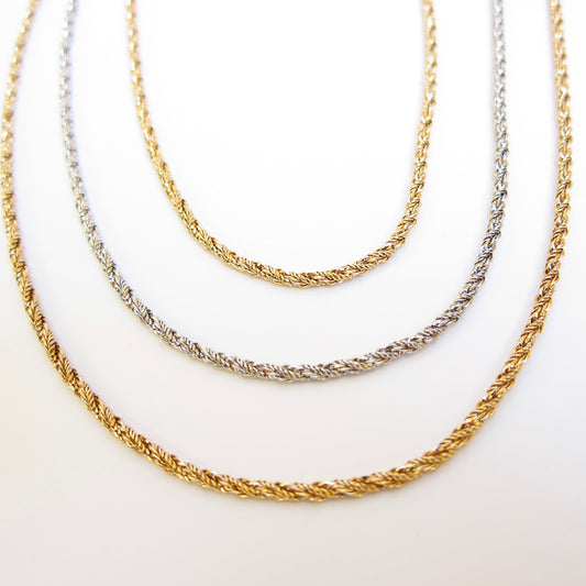 Christian Dior Vintage Two Tone 3-row Long Necklace