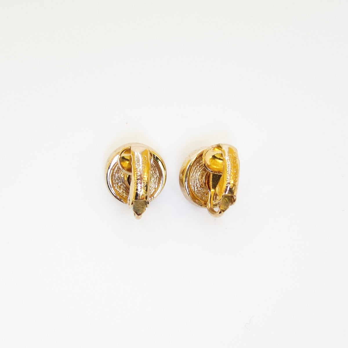 Christian Dior Gold-Tone Round Faux Pearl Clip-On Earrings