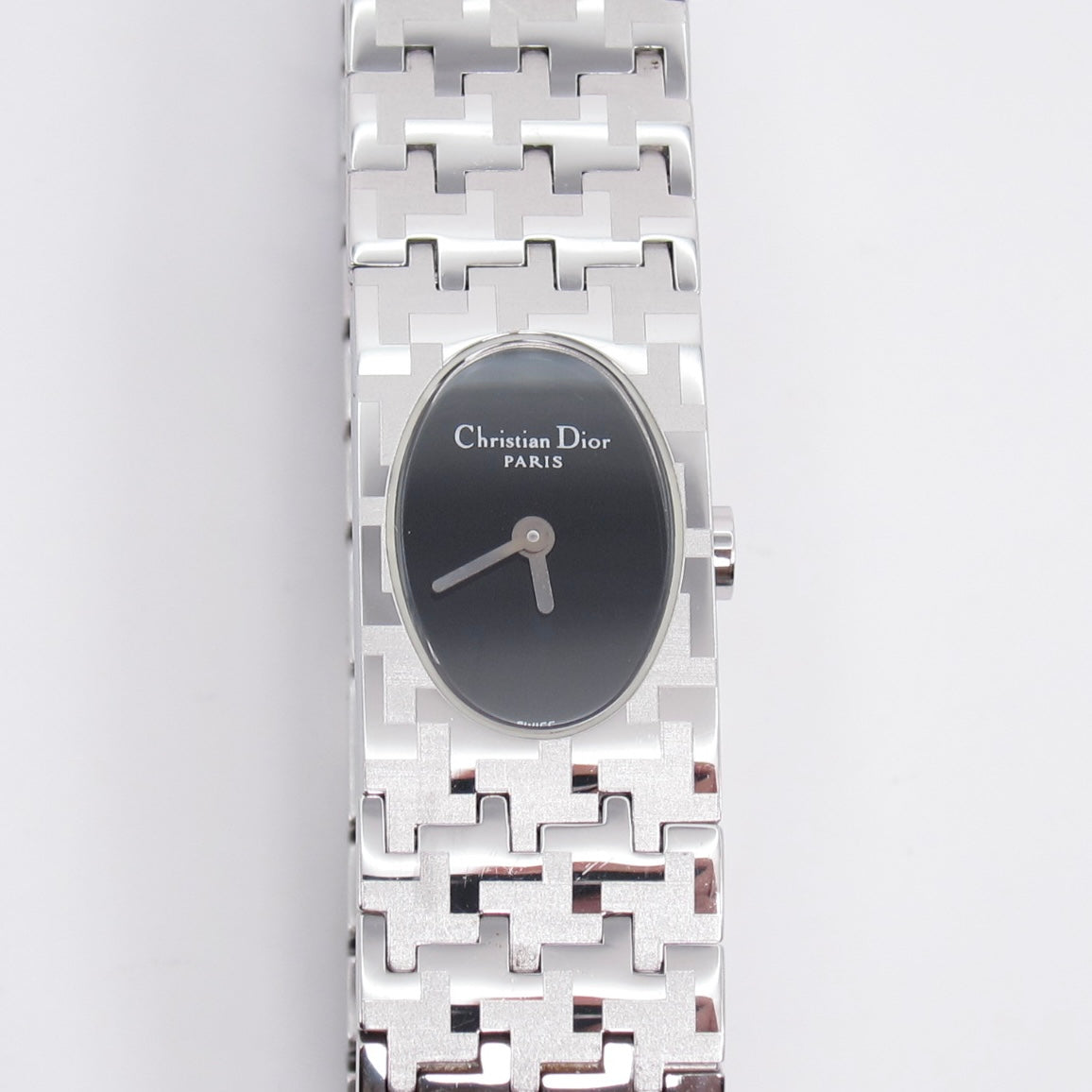 Christian Dior Vintage Miss Dior Black Face Silver Watch
