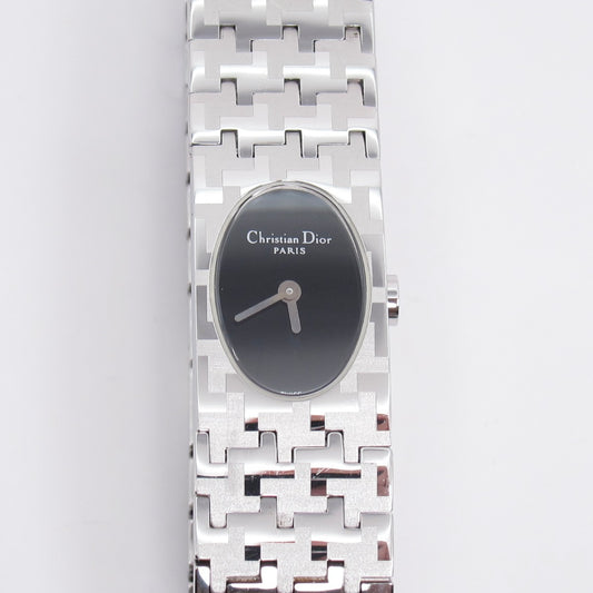Christian Dior Vintage Miss Dior Black Face Silver Watch
