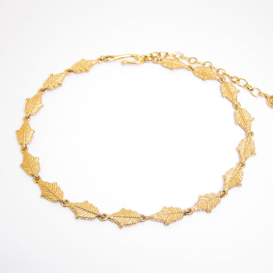 Givenchy Vintage Leaf Motif Golden Necklace