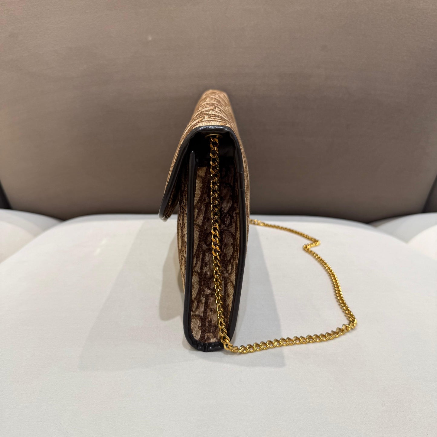 Christian Dior Vintage Trotter Monogram Canvas Chain Shoulder Bag