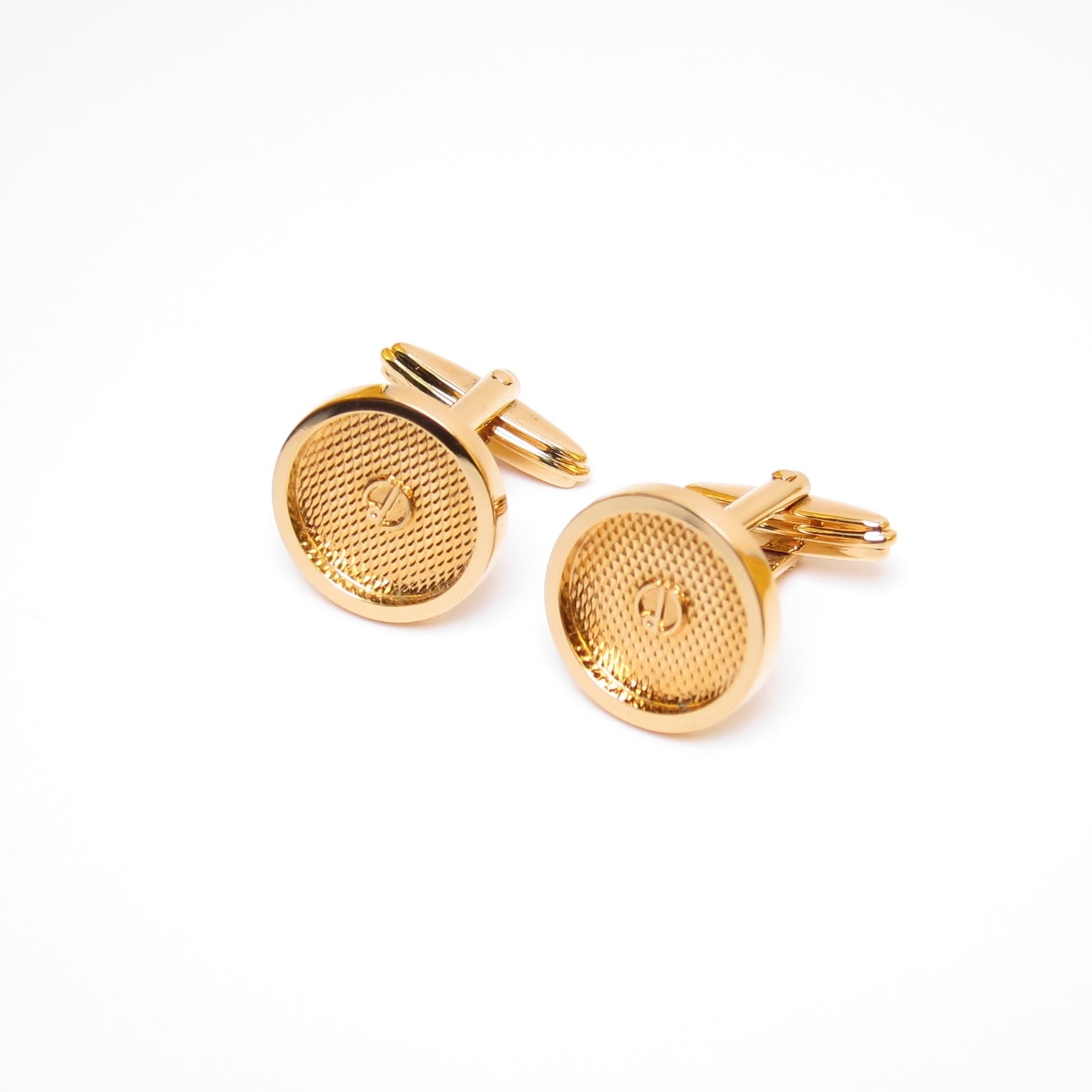 Dunhill Vintage D Logo Round Shaped Golden Cufflinks
