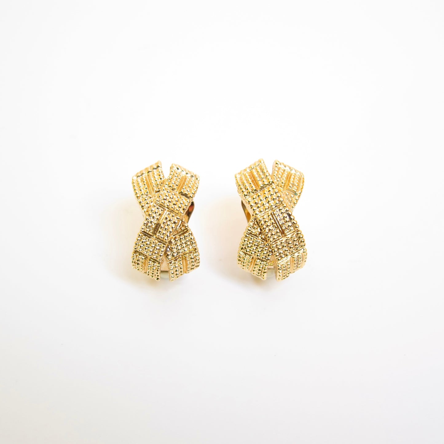 Christian Dior Vintage Cross Golden Clip-on Earrings