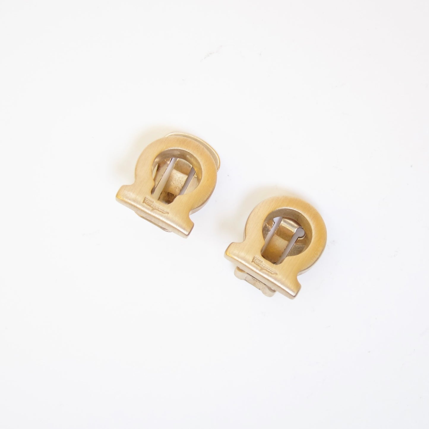 Ferragamo Vintage Gancini Golden Clip-on Earrings