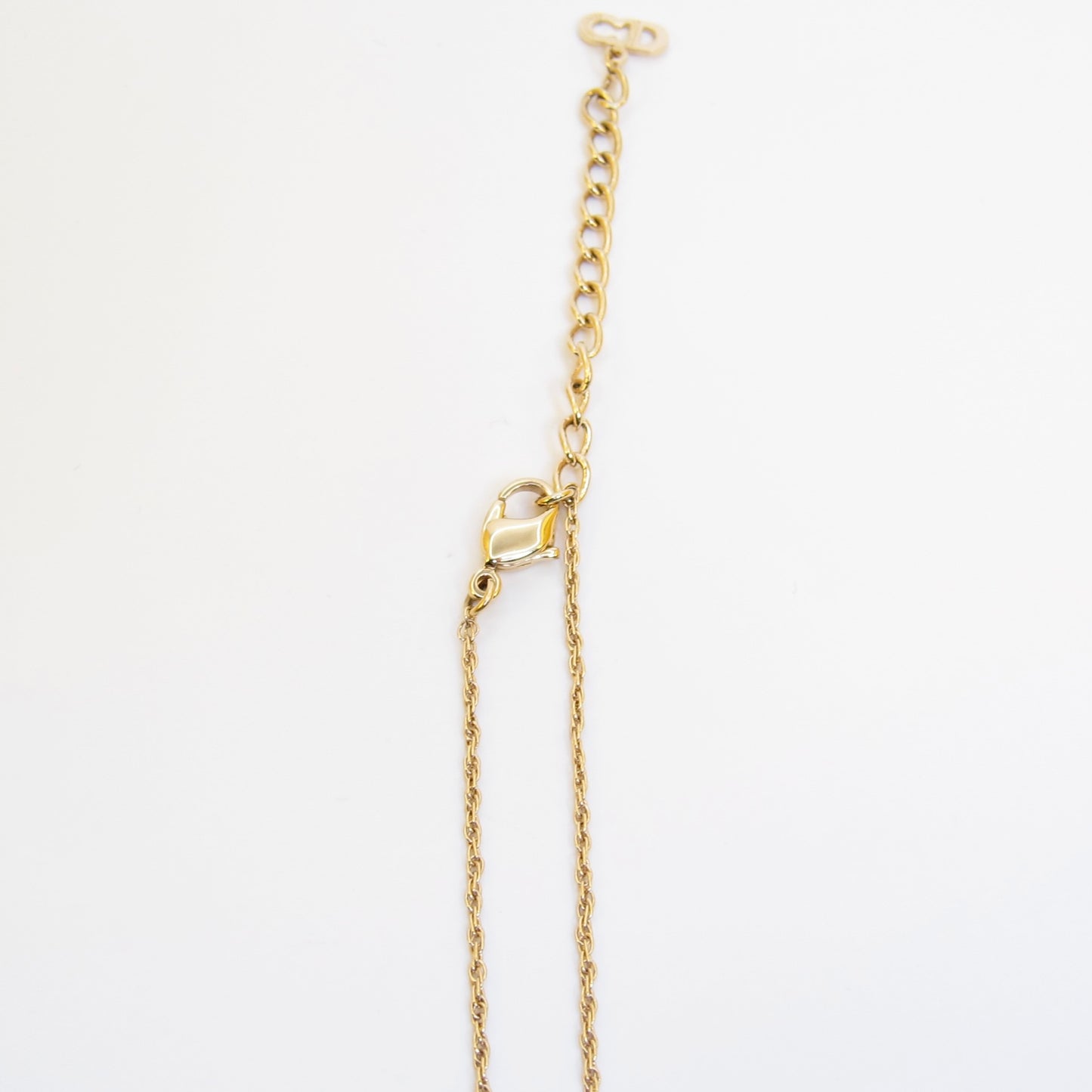 Christian Dior Vintage CD Logo in Padlock with Rhinestone Golden Necklace