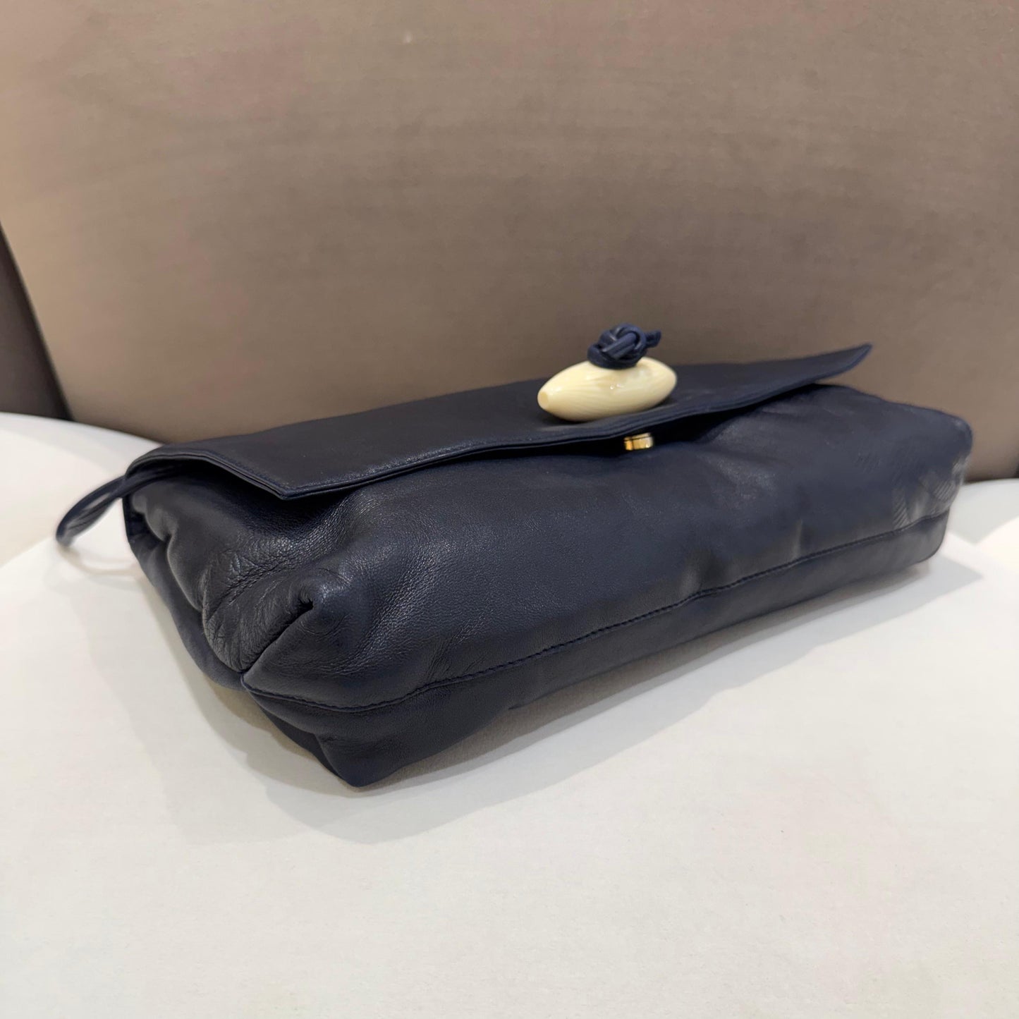 Loewe Vintage Anagram Nappa Leather Navy Shoulder Bag