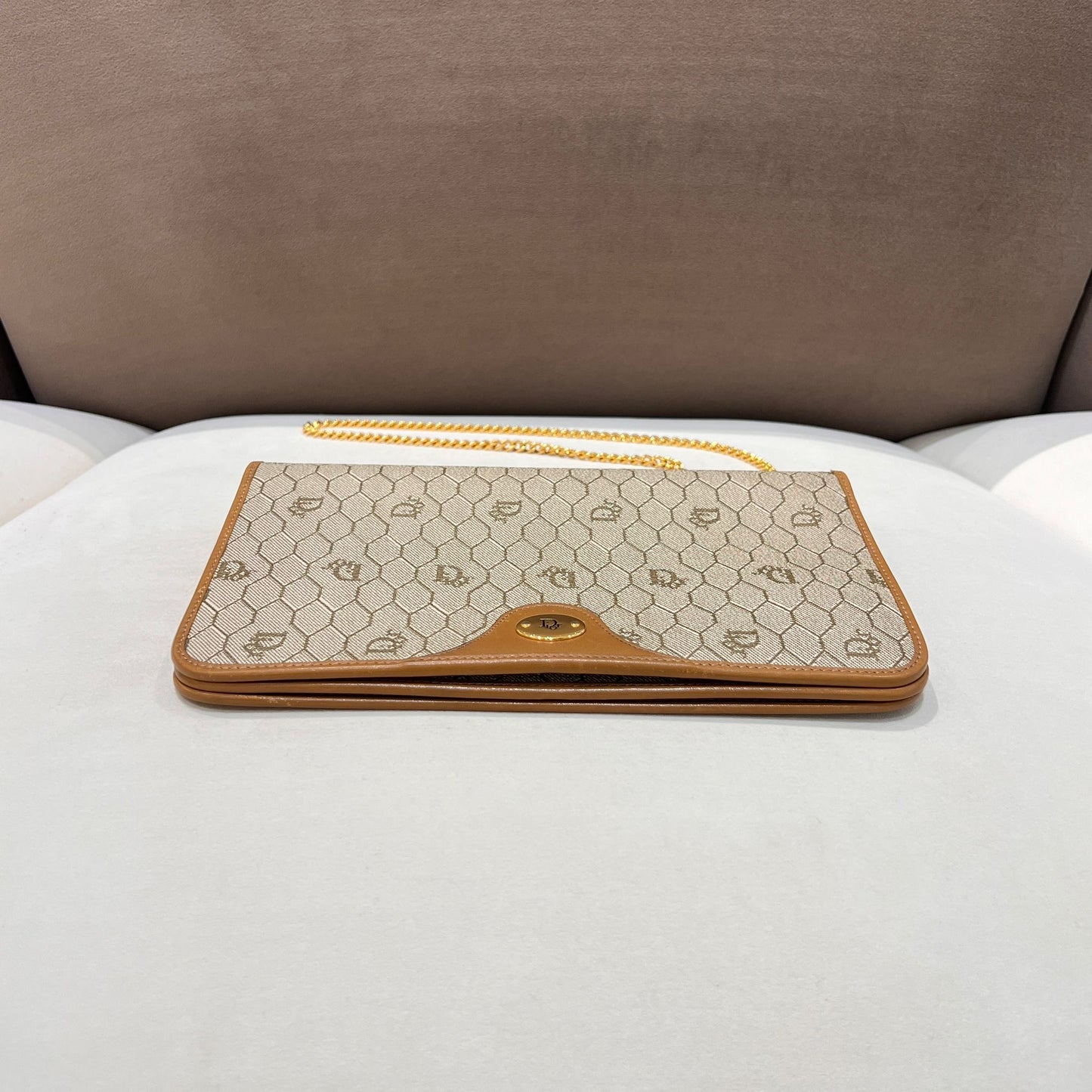 Dior Vintage Honeycomb Golden Chain Shoulder Bag