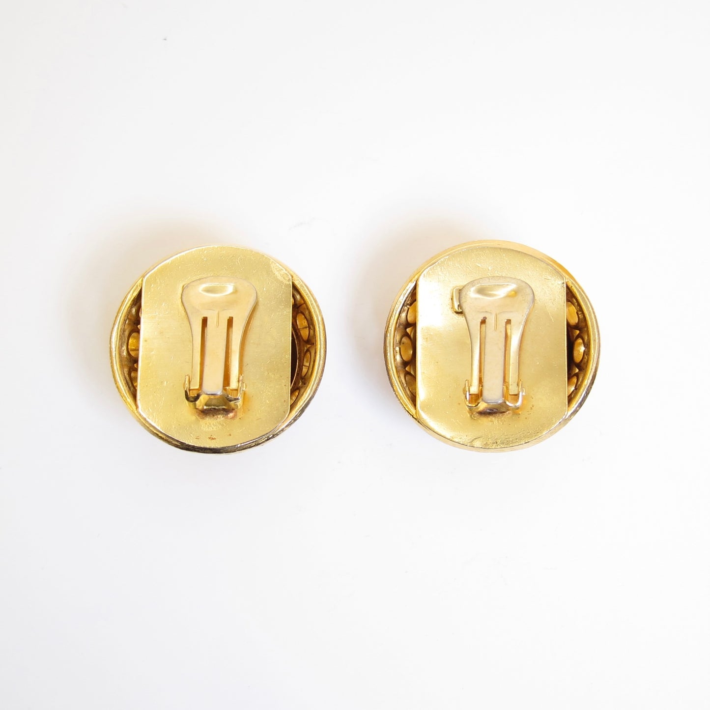 Ferragamo Vintage Shoes Motif Golden Clip-on Earrings
