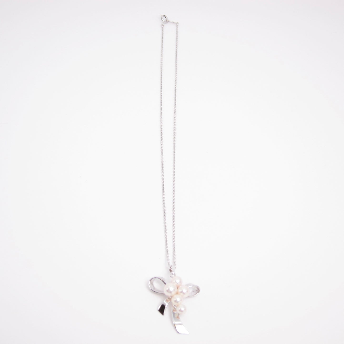 Mikimoto Vintage Ribbon with Pearl Sv Necklace