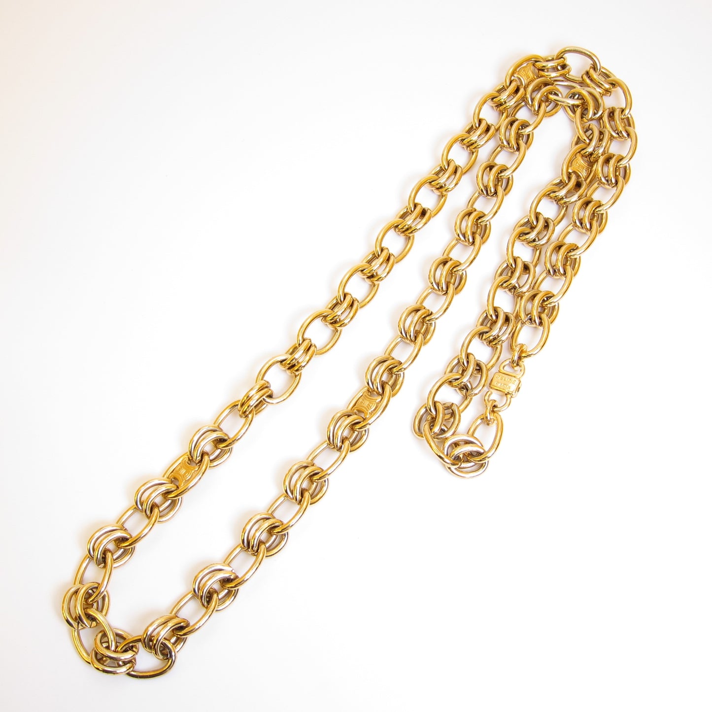 Celine Vintage Triomphe Golden Long Necklace