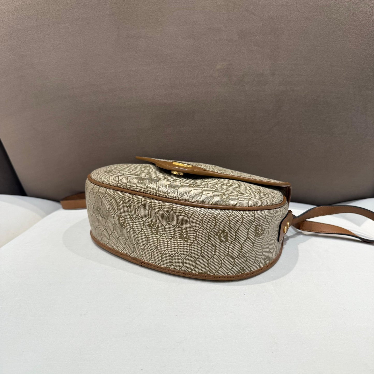 Christian Dior Vintage Brown Monogram Pvc Saddle Shoulder Bag