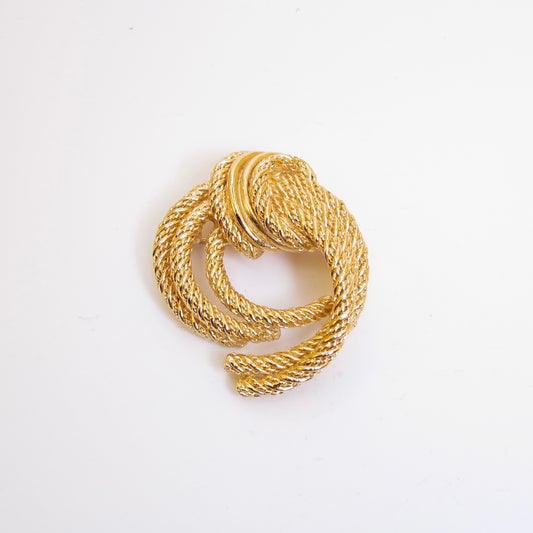 Christian Dior Vintage Rope Golden Brooch