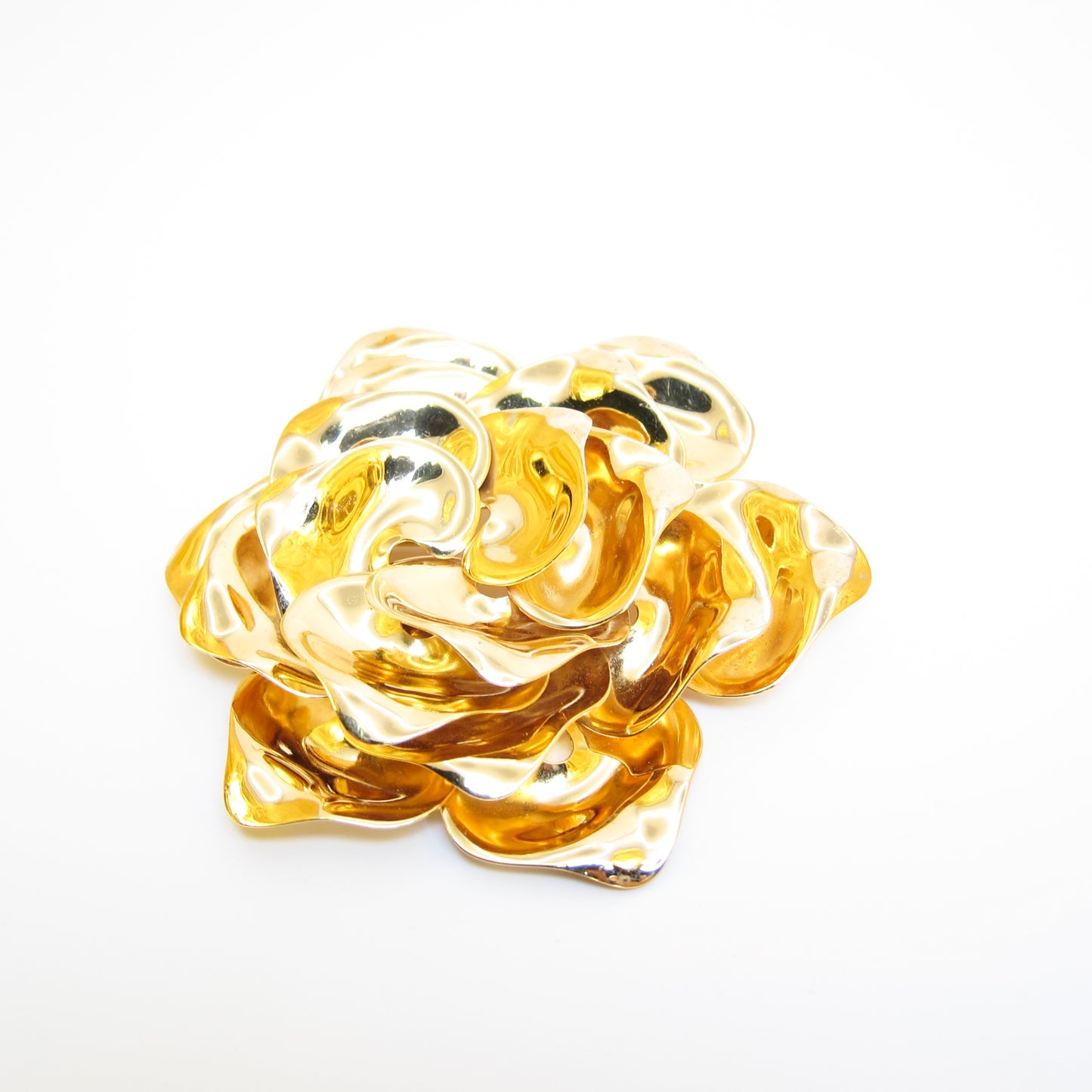 Christian Dior Vintage Flower Motif Golden Brooch
