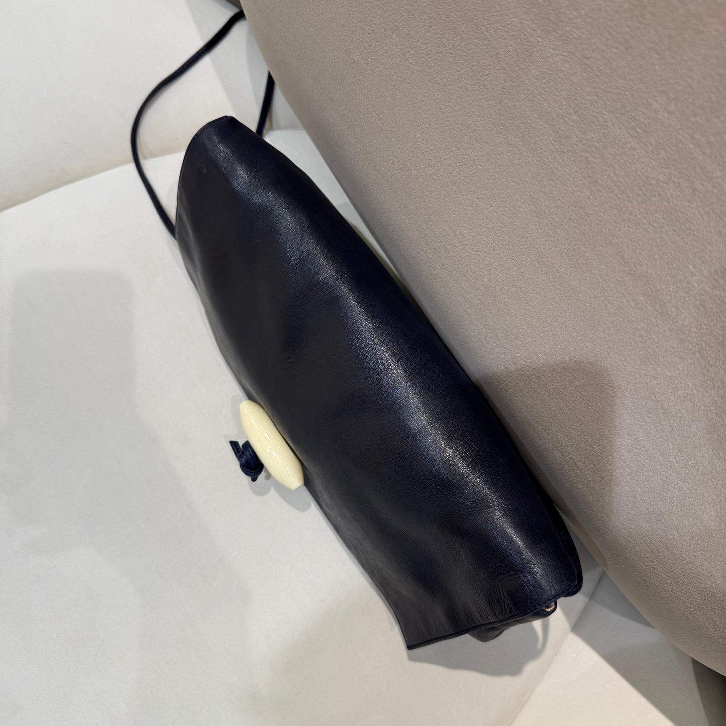 Loewe Vintage Anagram Nappa Leather Navy Shoulder Bag