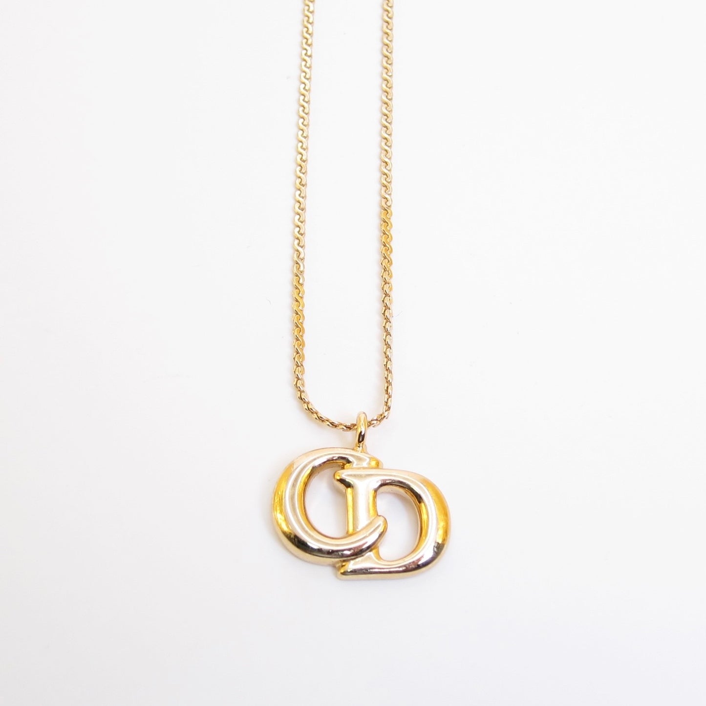 Christian Dior Vintage CD Logo Golden Necklace