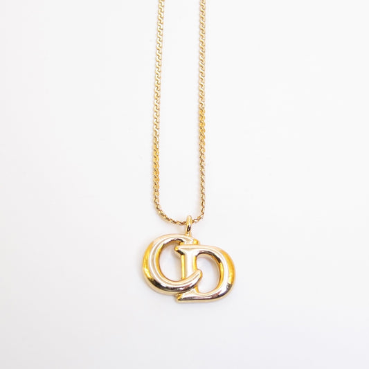 Christian Dior Vintage CD Logo Golden Necklace