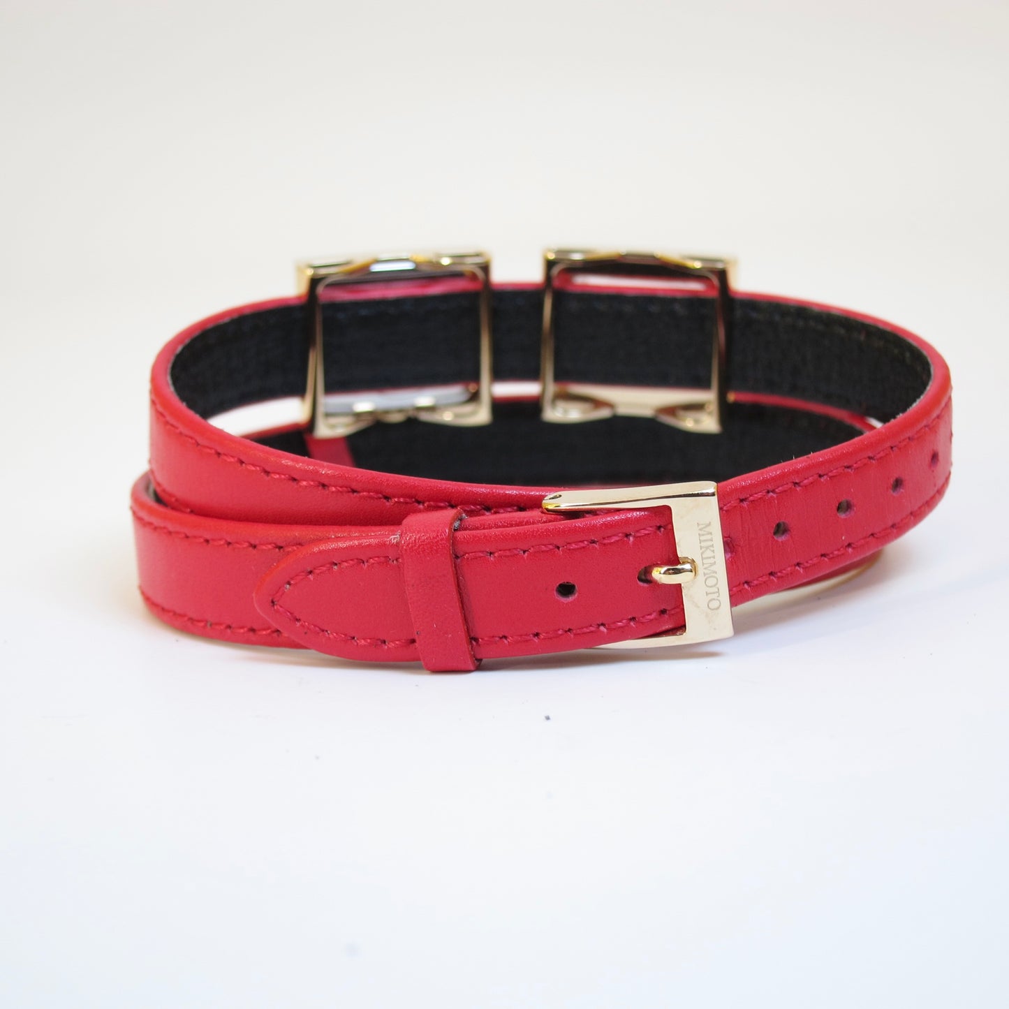 Mikimoto Vintage Pearl Face with Pearl Box Watch with Red Color Leather Strap