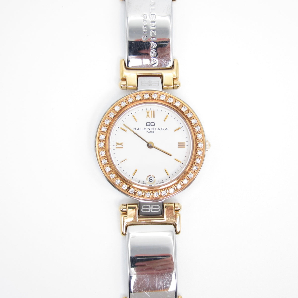 Balenciaga Vintage Two-Tone Crystal Bezel Ladies Watch